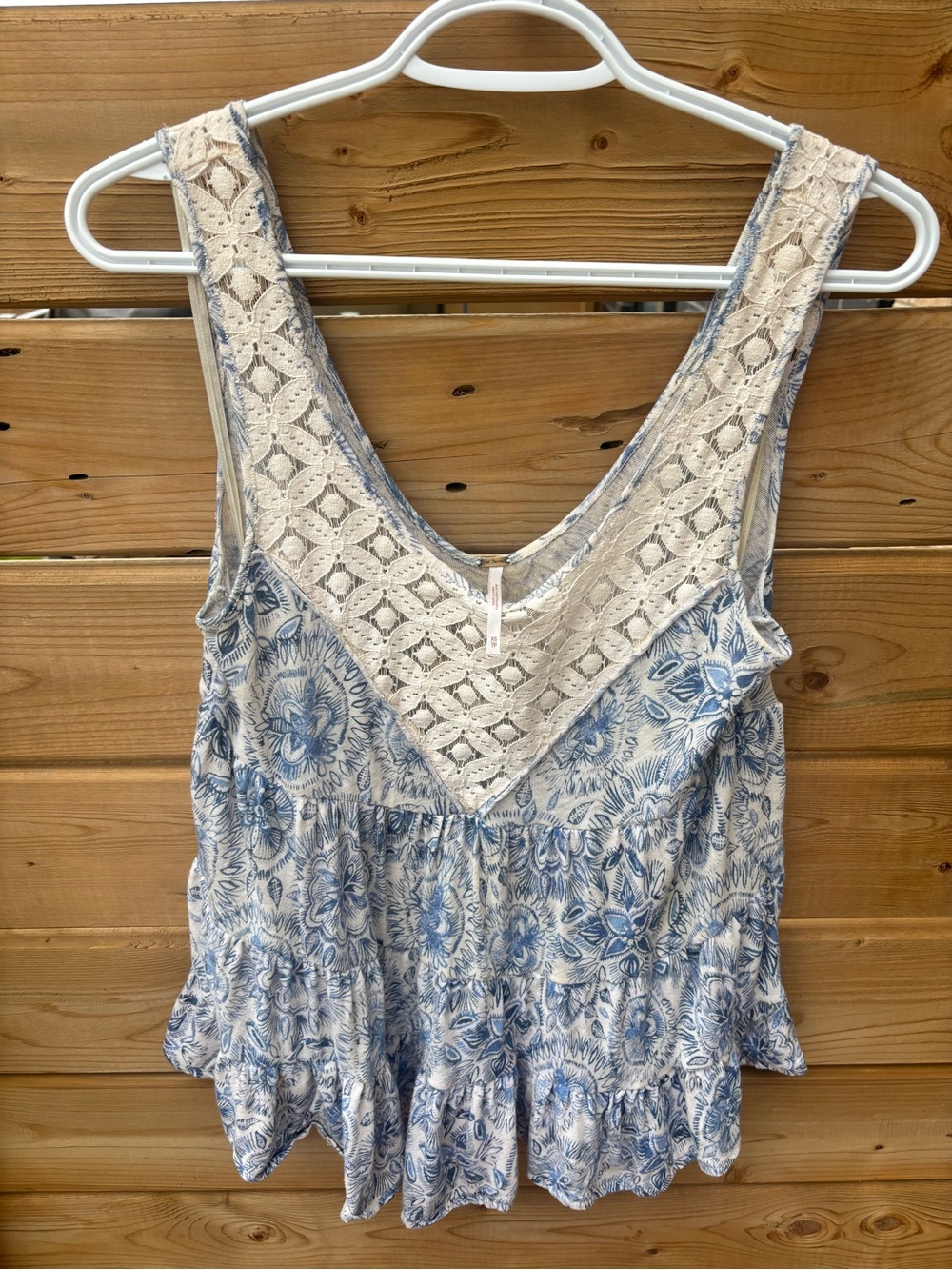 Free People Lace-Trim Sleeveless Top